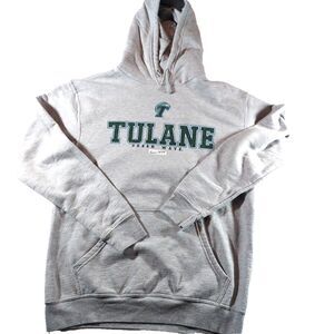 Tulane Green Wave Grey Hoodie Adult Medium